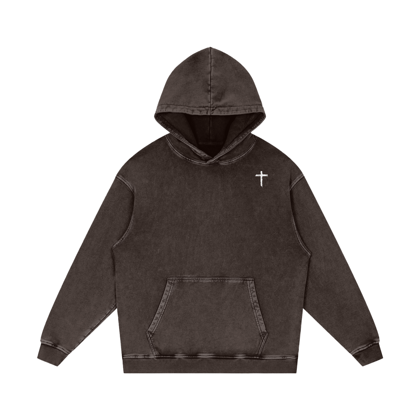 Faith Hoodie, cross hoodie, brown