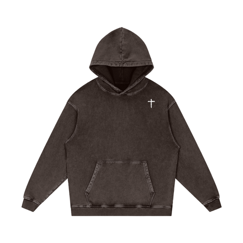 Faith Hoodie, cross hoodie, brown