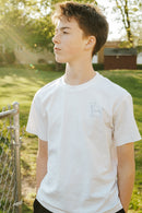 he left the 99, white t-shirt