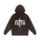 Faith Hoodie, cross hoodie, brown