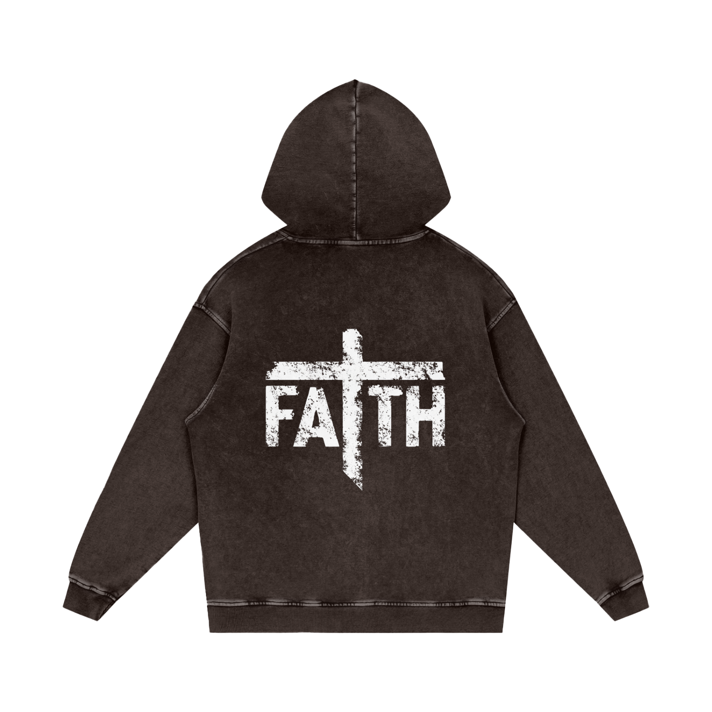 Faith Hoodie, cross hoodie, brown