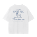 he left the 99, white t-shirt