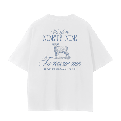 he left the 99, white t-shirt