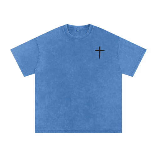 Cross T, t-shirt, light blue