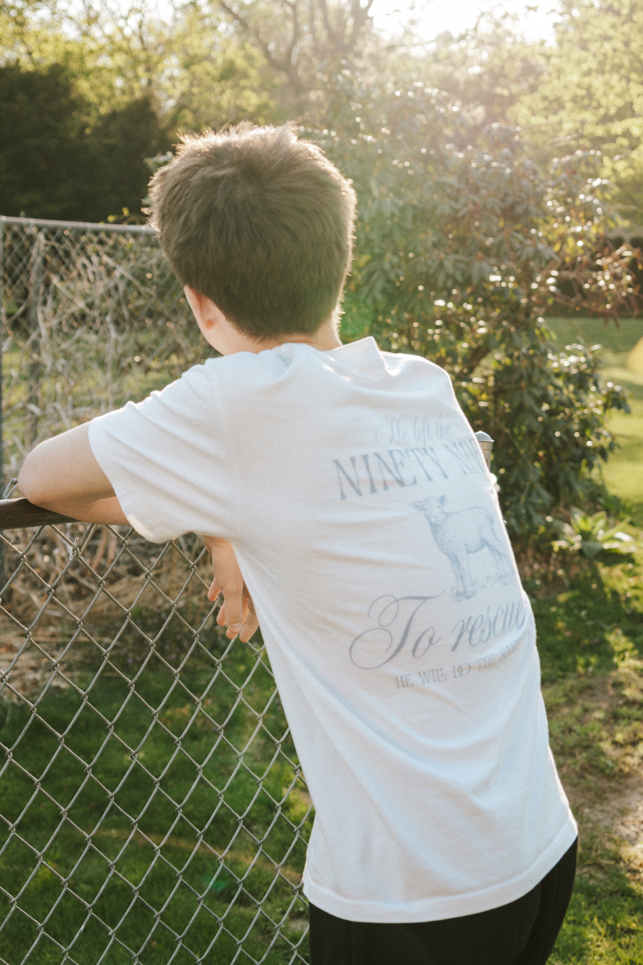 he left the 99, white t-shirt