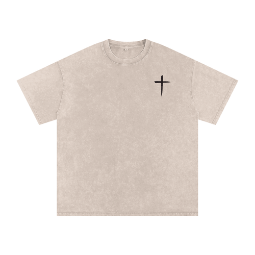 Cross T, t-shirt, apricot