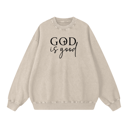 God is good sweatshirt, apricot