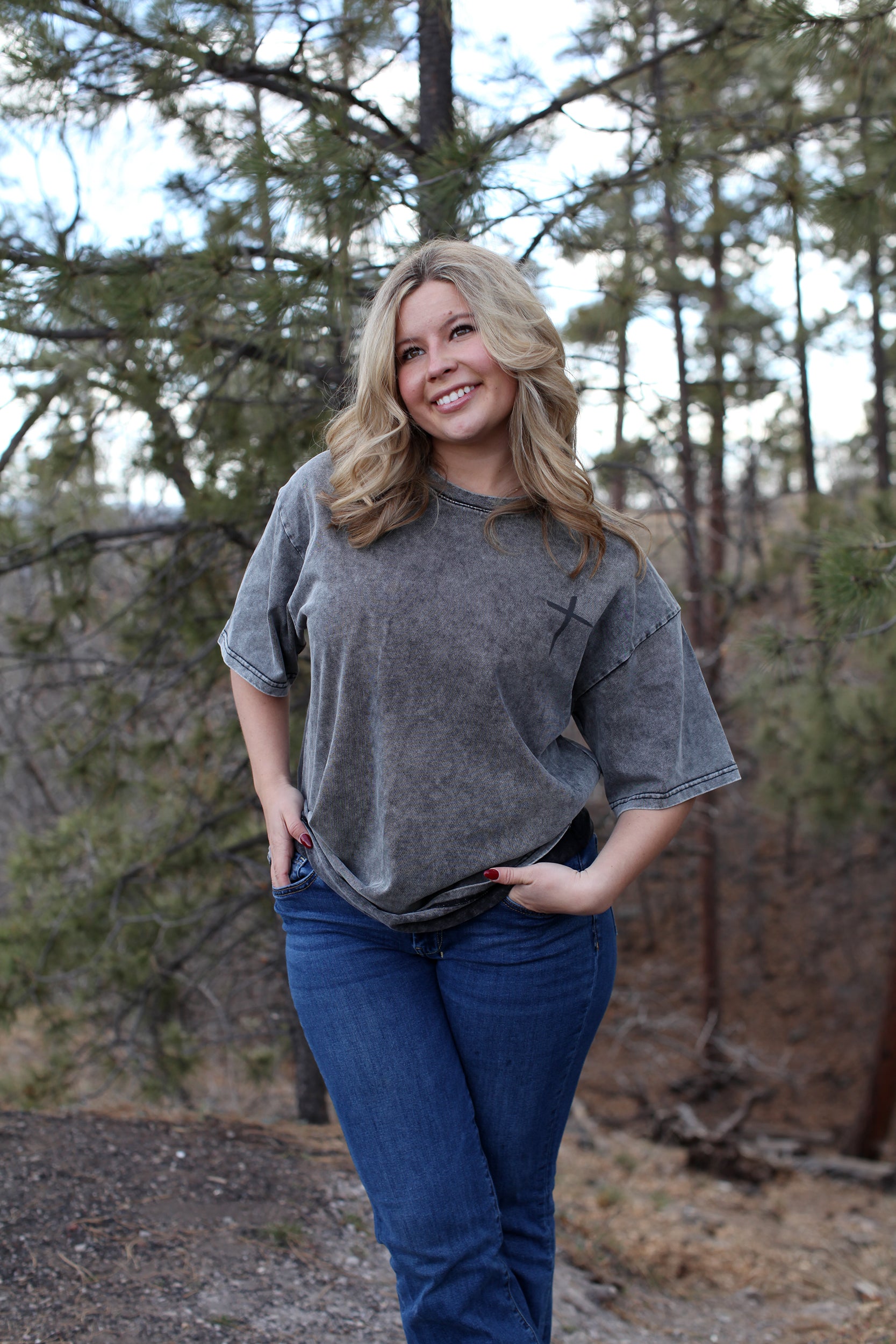 Cross T (Mineral Wash Oversized Cotton T-Shirt)