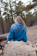 Stronger than the storm hoodie, blue