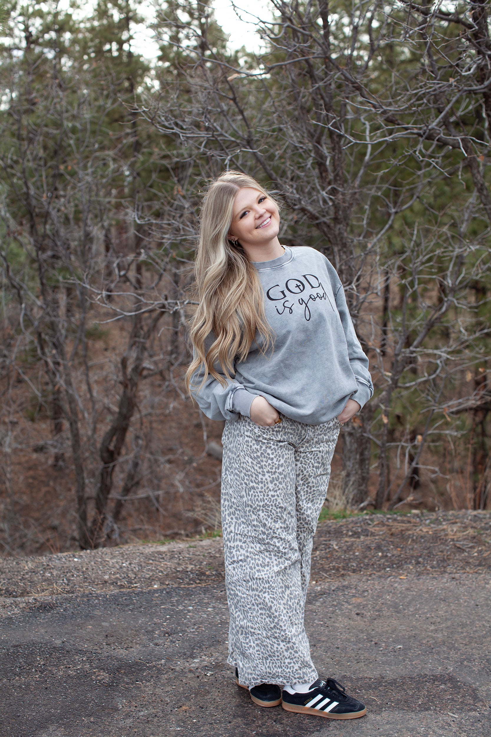 God is good sweatshirt, gray