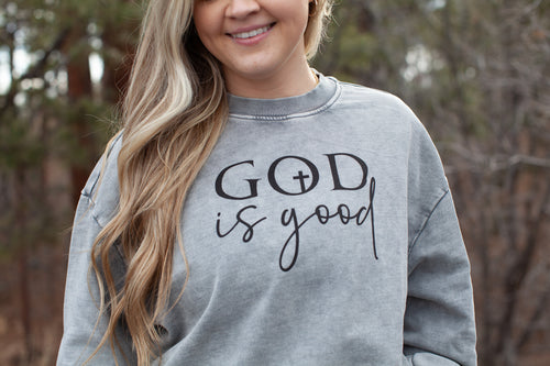 God is good sweatshirt, gray