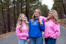 walkin in faith, walking in faith, 2 Corinthians 5:7, hoodie, blue and pink