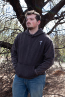 Faith Hoodie, cross hoodie, brown