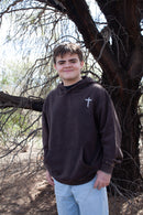 simply the cross hoodie, brown