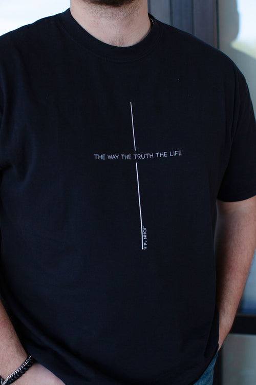 The way the truth the life, cross, t-shirt, black