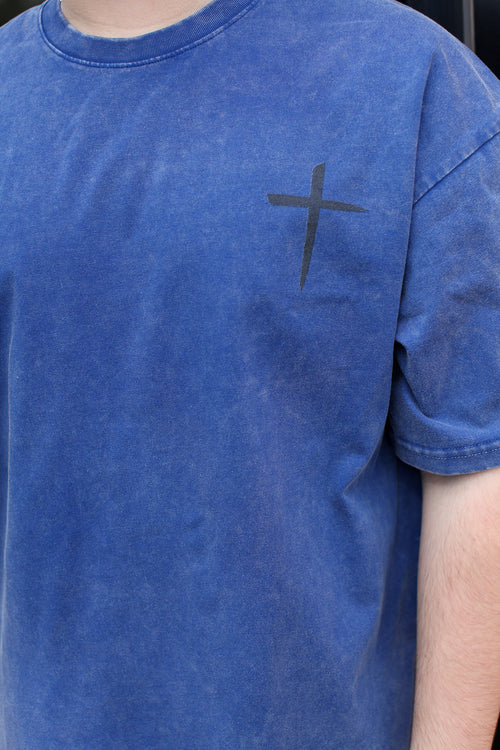 Cross T, t-shirt, blue