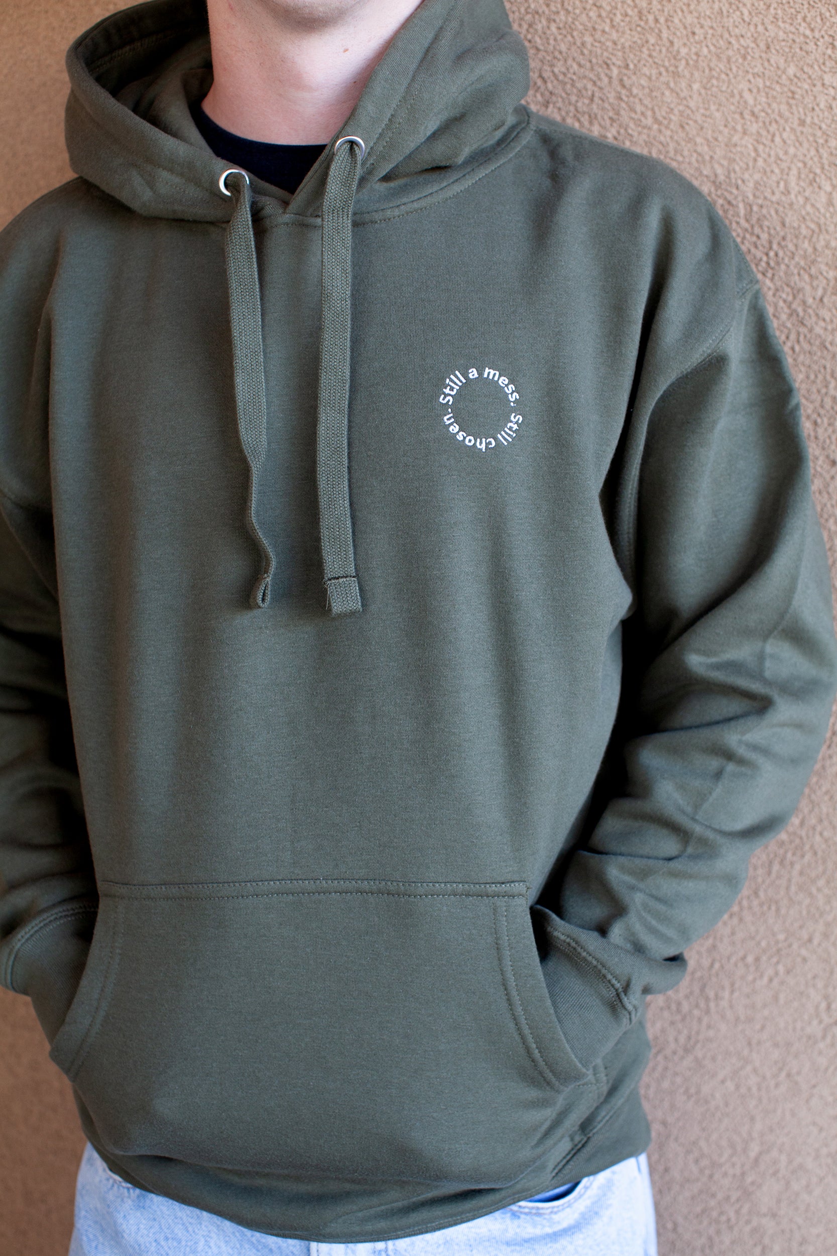 still a mess still chosen, hoodie, green