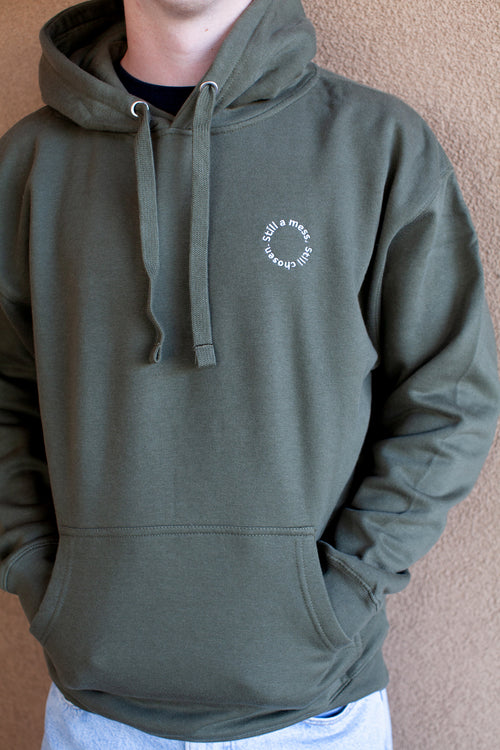 still a mess still chosen, hoodie, green