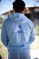 blue hoodie, faith moves mountains