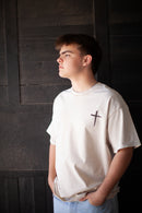 Cross T, t-shirt, apricot