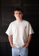 Cross T, t-shirt, apricot