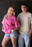 Cross T, t-shirt, pink and apricot