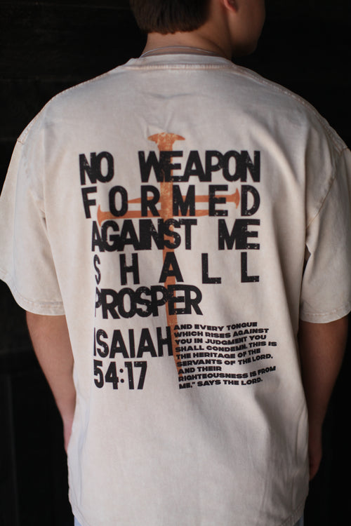 Isaiah 54:17, No weapon formed against me shall prosper shirt, apricot shirt