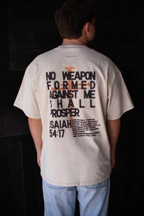 Isaiah 54:17, No weapon formed against me shall prosper shirt, apricot shirt