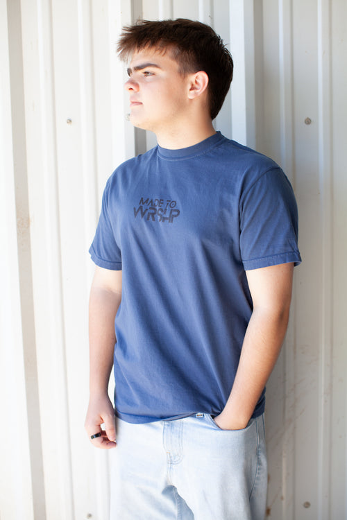 Made to worship t-shirt, blue