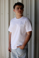 he left the 99, white t-shirt