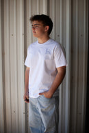 he left the 99, white t-shirt