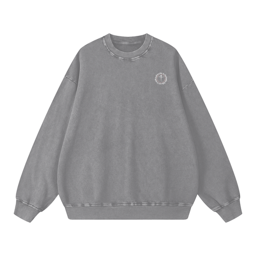 prayer over fear, sweatshirt, grey