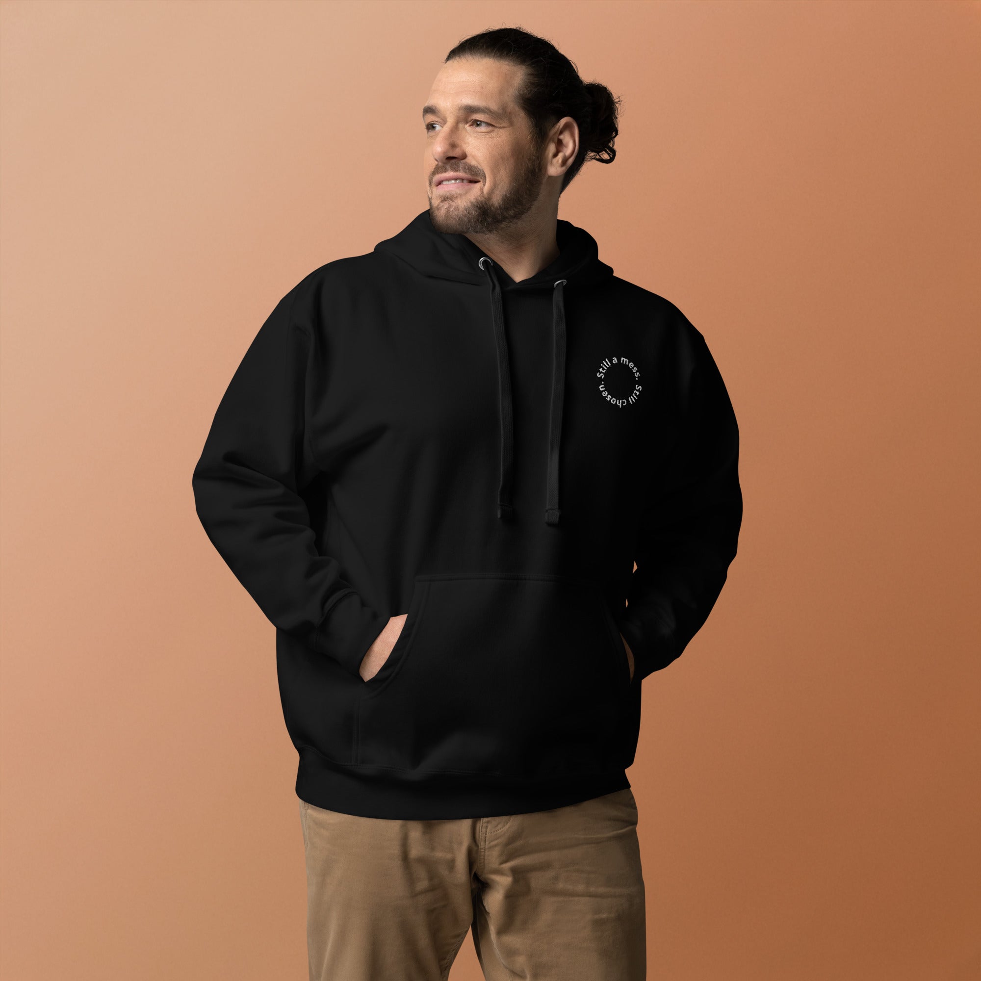 still a mess still chosen, hoodie, black