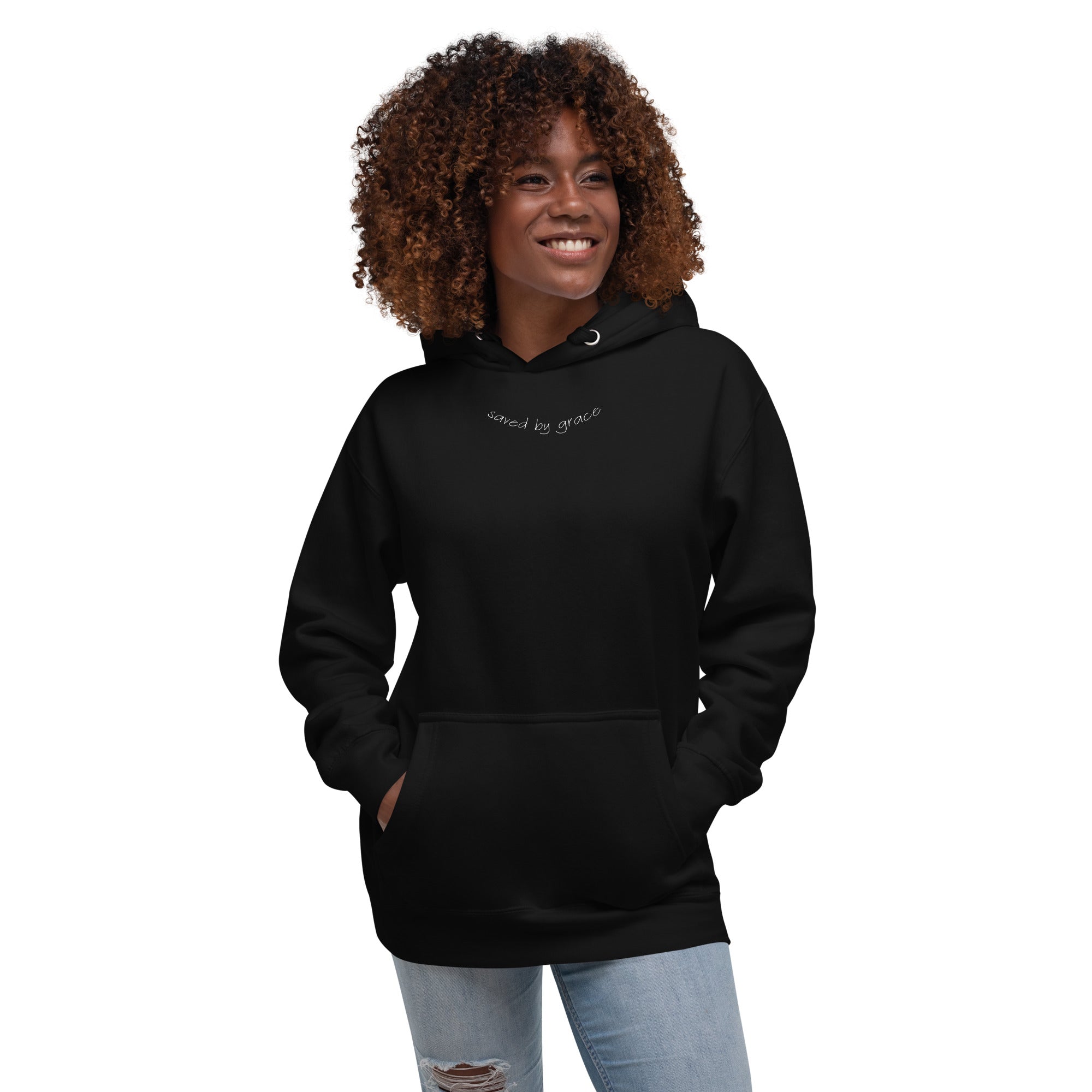 Saved by grace, hoodie, black