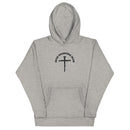 iron sharpens iron, red letter, cross, hoodie, heathered gray
