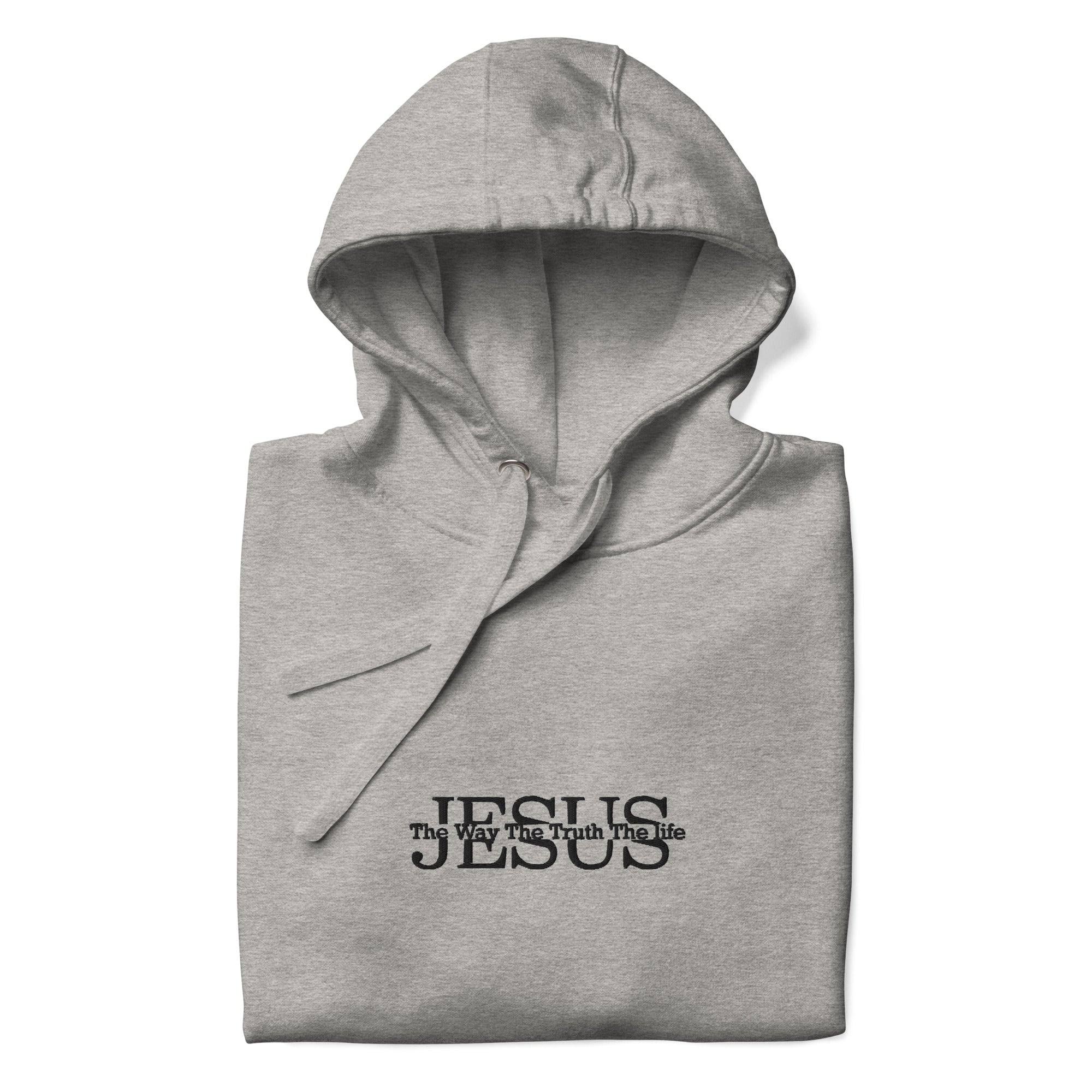 Jesus, The way the truth the life, hoodie, heathered gray