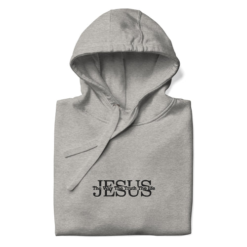 Jesus, The way the truth the life, hoodie, heathered gray
