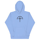 iron sharpens iron, red letter, cross, hoodie, light blue