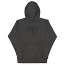 iron sharpens iron, red letter, cross, hoodie, charcoal gray