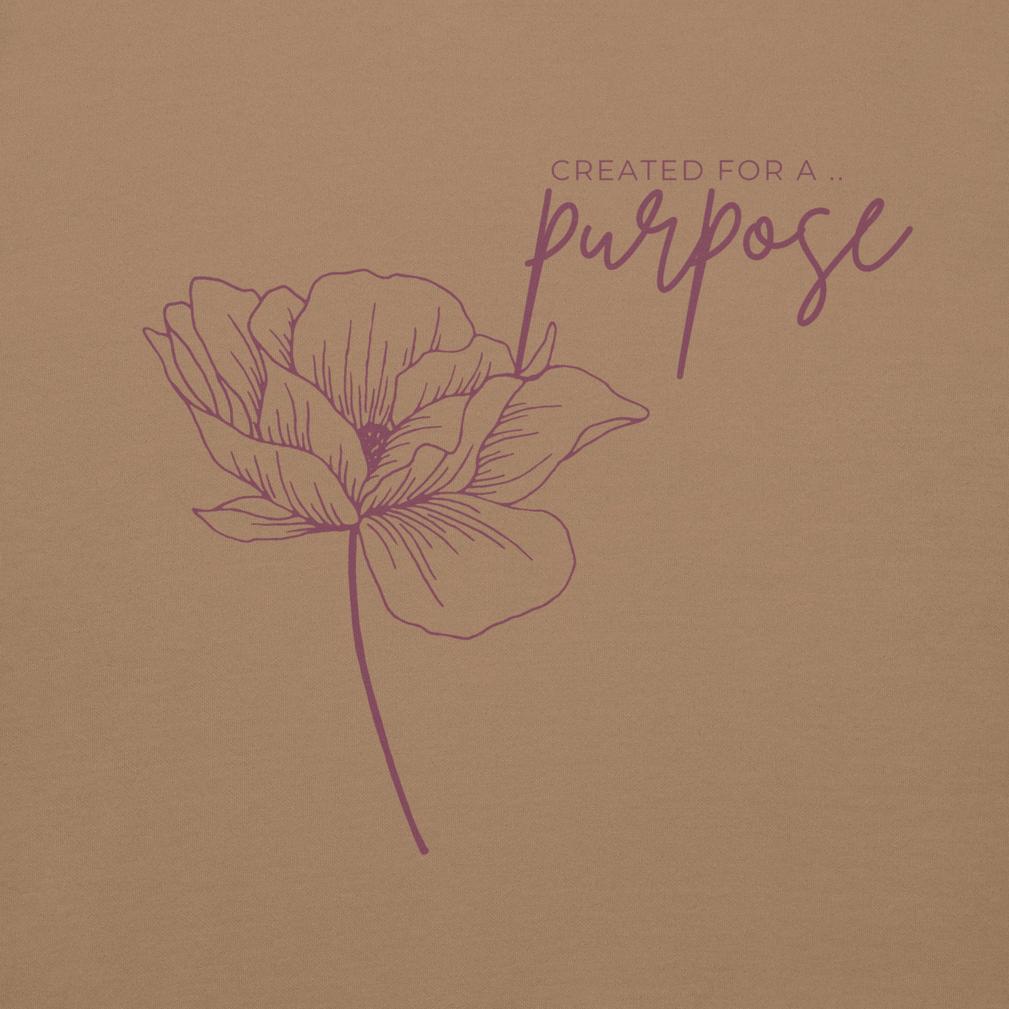 created for a purpose hoodie, brown
