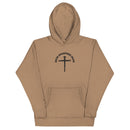 iron sharpens iron, red letter, cross, hoodie, brown