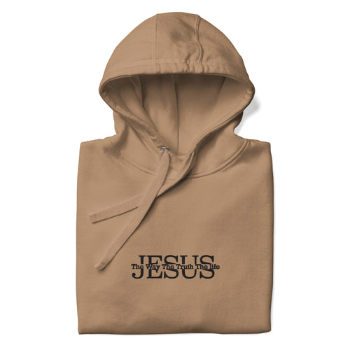 Jesus, The way the truth the life, hoodie, brown