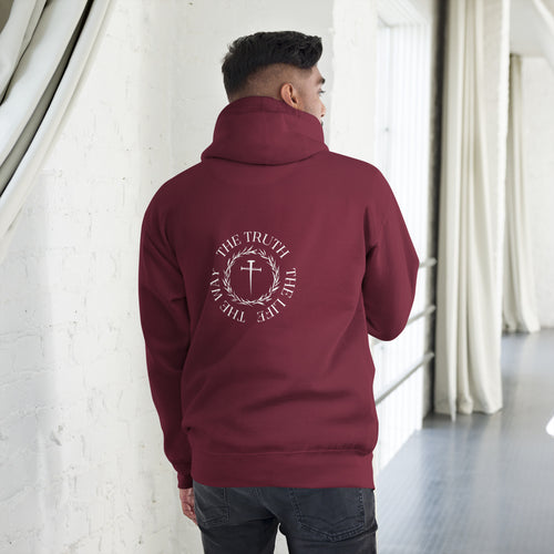 the way the truth the life, cross, hoodie, maroon