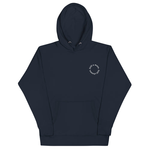still a mess still chosen, hoodie, navy