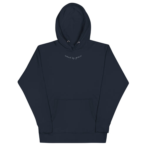 Saved by grace, hoodie, navy