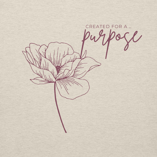 created for a purpose hoodie, heathered cream