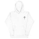 red letter hoodie, nail cross, white