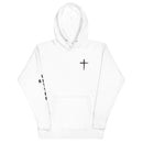 red letter hoodie, cross, white 