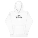 iron sharpens iron, red letter, cross, hoodie, white