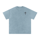 Cross T, t-shirt, light blue